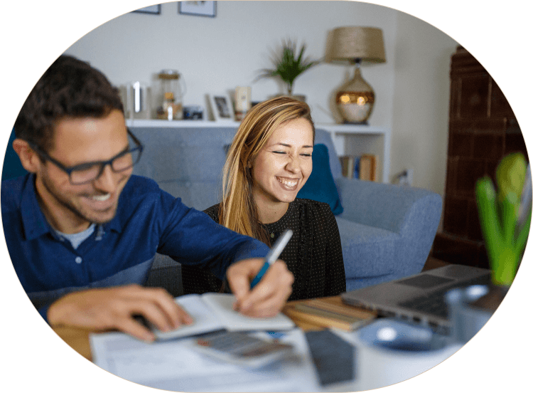 husband and wife paying bills